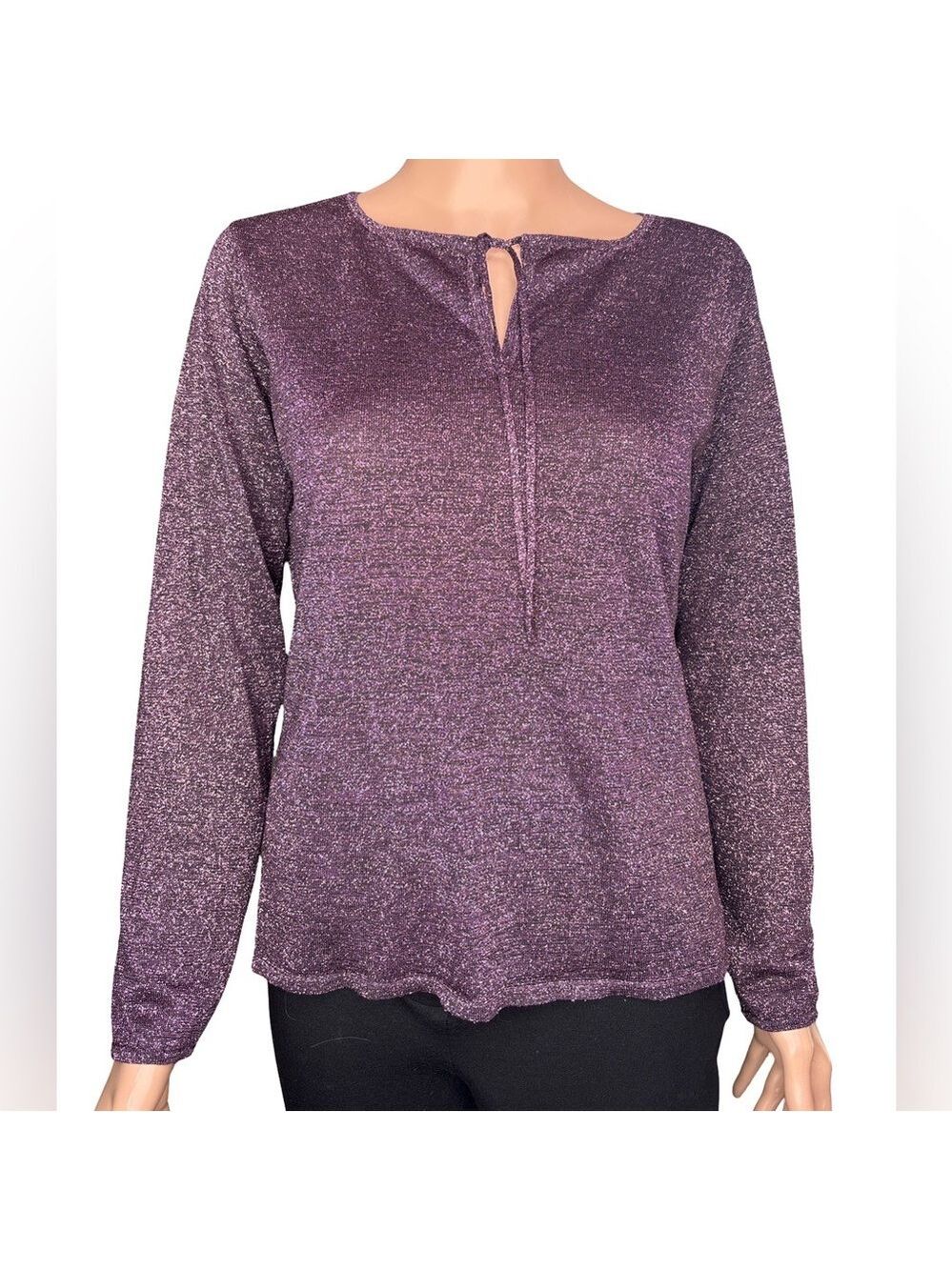 Single Noble Vivente Shimmering Purple Women's Long Sleeve Blouse XL